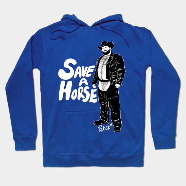 Save a Horse - White lines Hoodie by RobskiArt